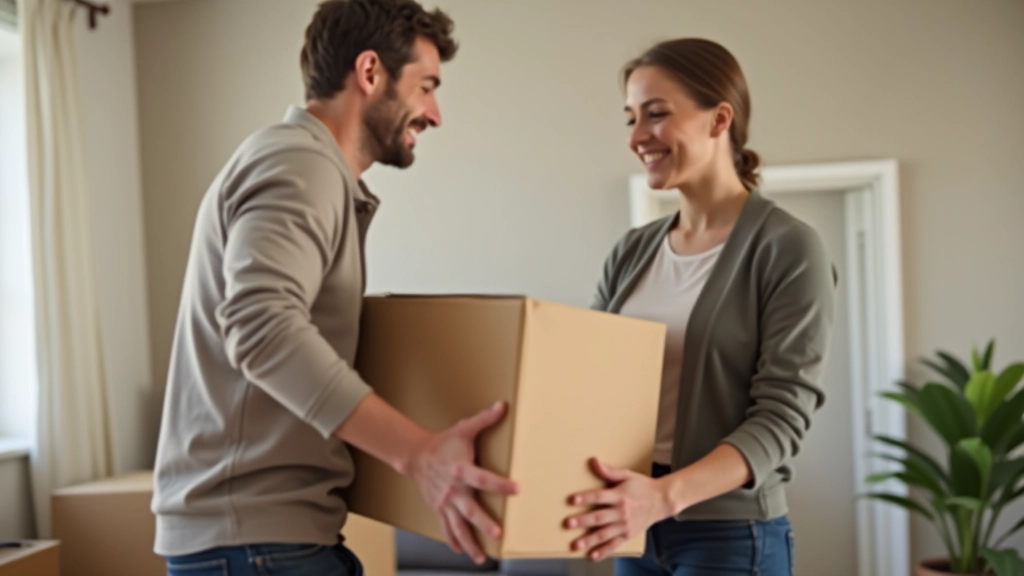 Person hilft jemandem beim Umzug und trägt eine Box
