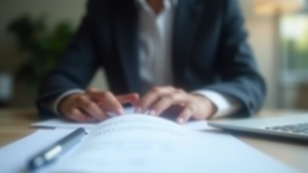 Person reviewing insurance documents at desk